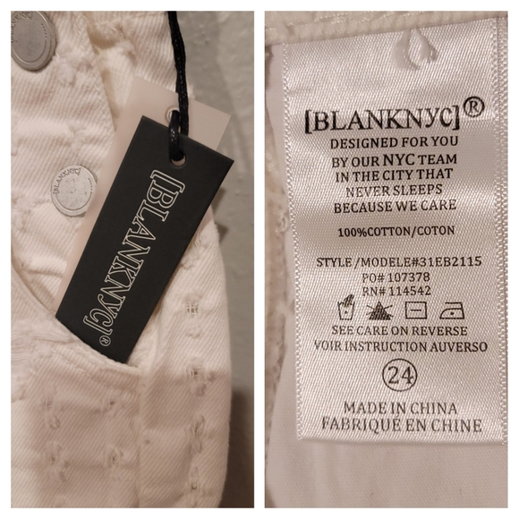 BlankNYC Eyes on You Shortall with Punch Holes and Distressed Detailing - Picture 3 of 4